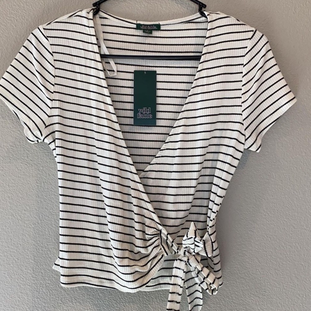 White wrap crop top